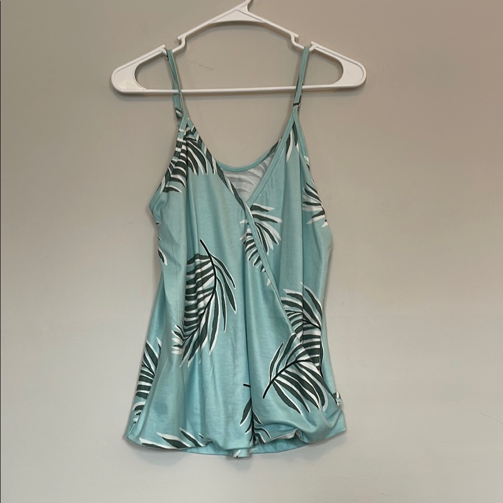 Tropical Leaf Print Women's Top